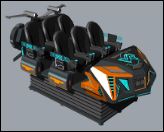 Развлекательный аттракцион Fun Chariot 6 Seat VR Cinema Simulator | Многопользовательский аттракцион 9D с динамическими платформами и кривошипной структурой, двухцветной светодиодной подсветкой, более 20 эксклюзивных игр и очками DPVR – Производитель SKYFUN