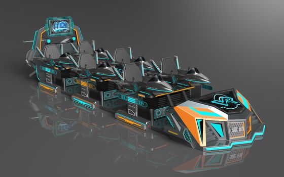 Забавный летающий боевой корабль 6 мест VR кинотеатр ∙ Индивидуальная структура действия, расширяемые сиденья, большой задний экран, 55 игр, DPVR E3-S очки и 32-дюймовый монитор ∙ SKYFUN производитель